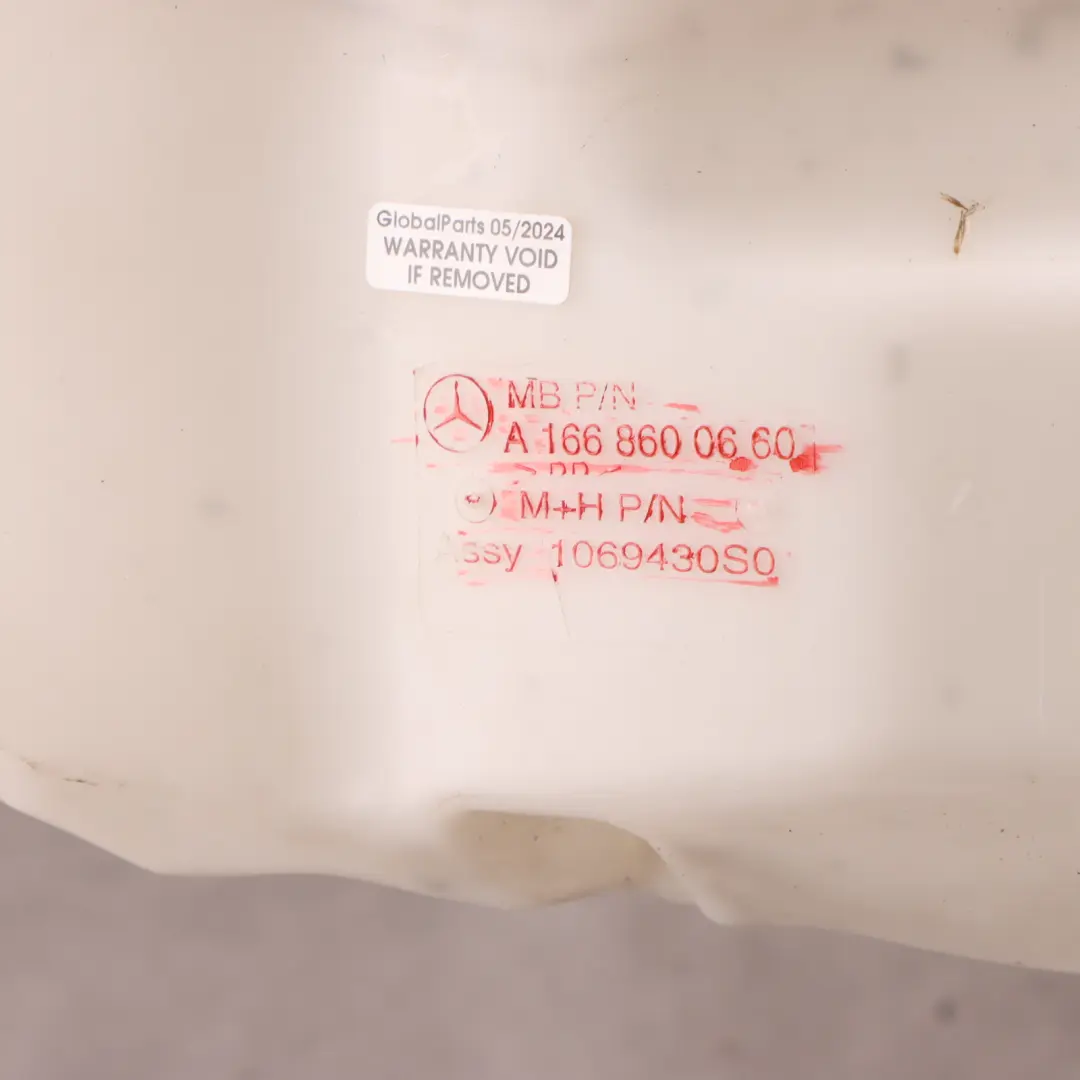 Washer Bottle Tank Windscreen Windshield Reservoir to Mercedes W166 with Part number A1668600660 Mercedes W166 Washer Bottle Tank Windscreen Windshield Reservoir - SKU A1668600660 - Part number A1668600660