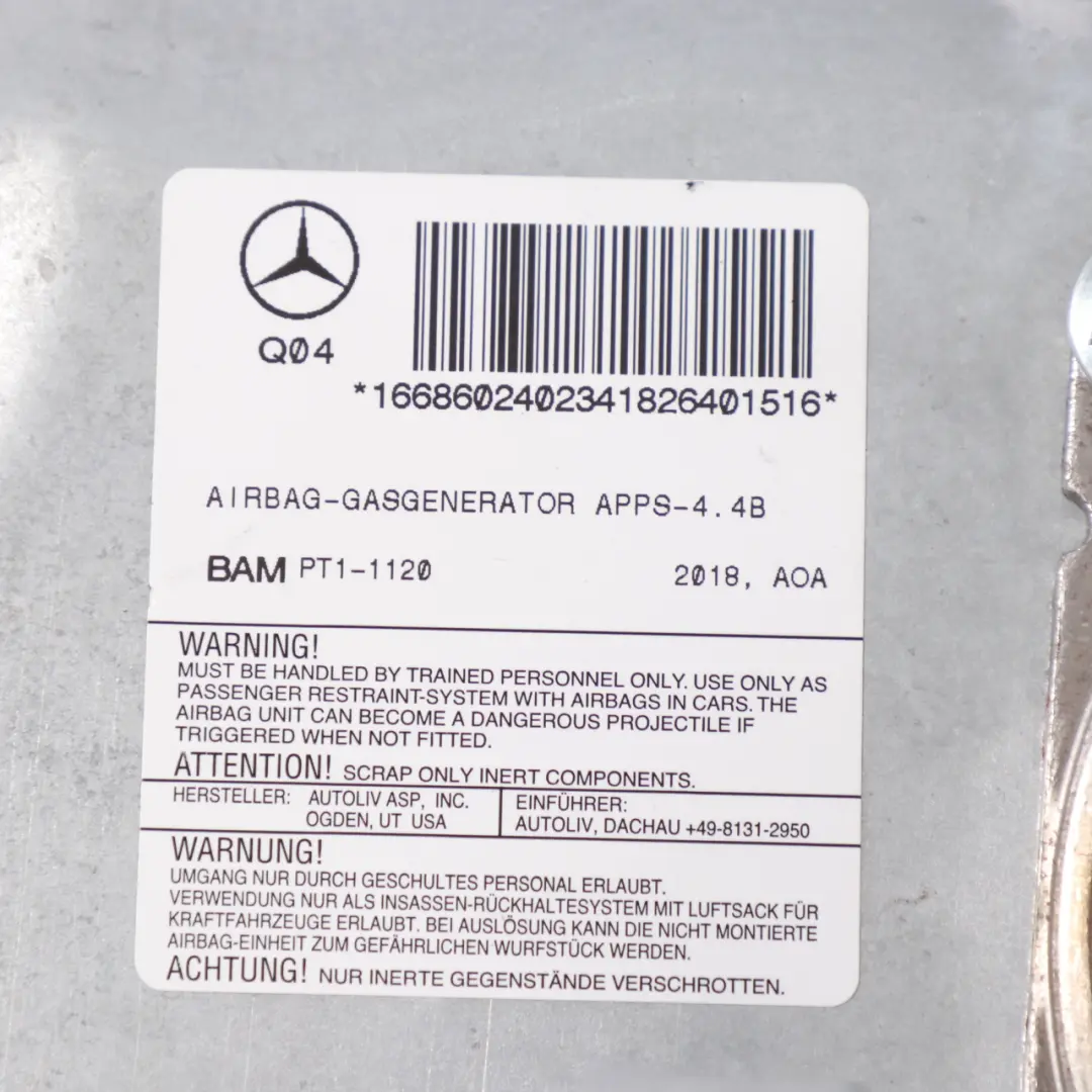 Unidad módulo aire salpicadero pasajero para Mercedes ML W166 GLE C292 con número de pieza A1668602402 Mercedes ML W166 GLE C292 Unidad módulo aire salpicadero pasajero - SKU A1668602402 - Número de pieza A1668602402