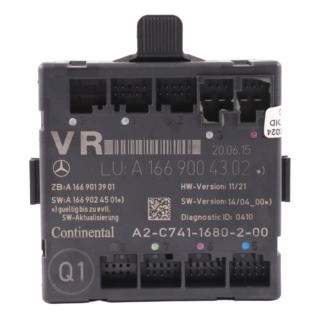  Door Module Mercedes W176 W246 Front Right O/S Control Unit Module - SKU A1669004302 - Part number A1669004302