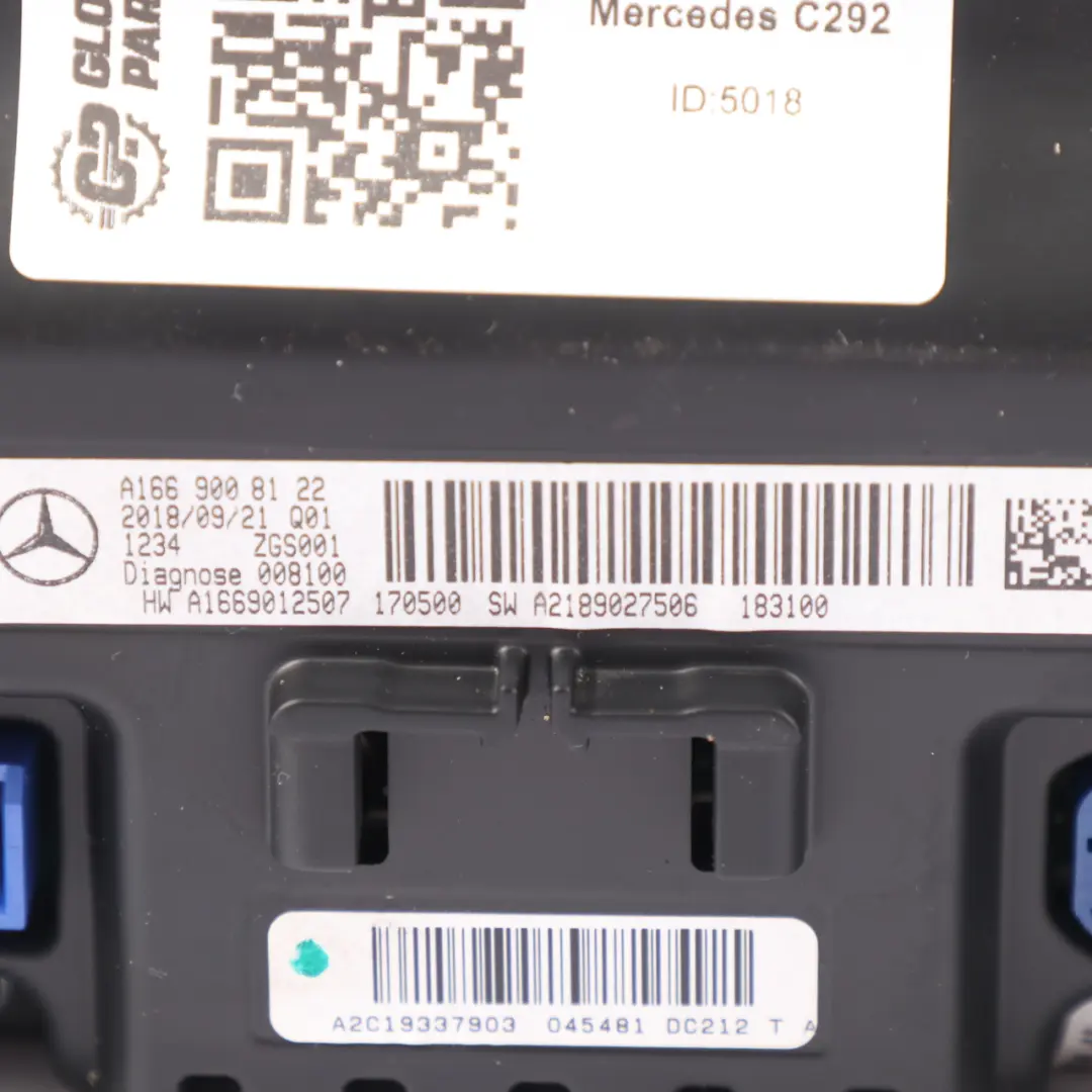 Radio Display Mercedes C117 W176 C292 Multifunction Screen  - SKU A1669008122 - Part number A1669008122