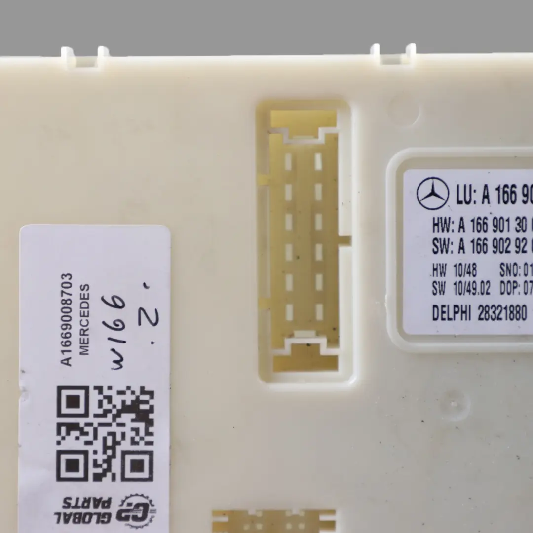 Fuse Box Front Relay Control Unit Base Module to Mercedes W166 with Part number A1669008703 Mercedes W166 Fuse Box Front Relay Control Unit Base Module - SKU A1669008703 - Part number A1669008703