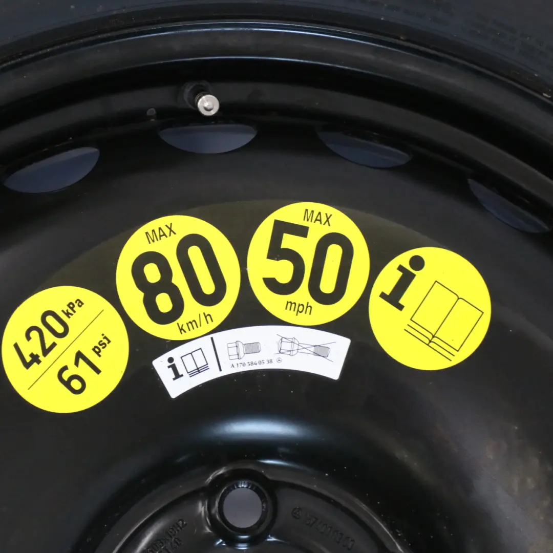 Mercedes W164 W166 W167 C292 Ruota di scorta in acciaio 155/80 19" - SKU A1674000300 - Numero di parte A1674000300