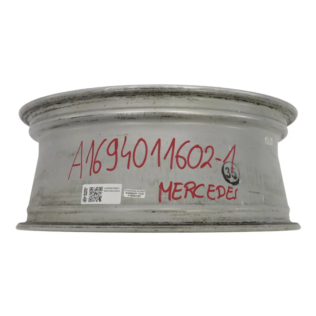 Alloy Wheel Rim 18" ET:49 7J to Mercedes W245 AMG Silver with Part number A1694011602 Mercedes W245 AMG Silver Alloy Wheel Rim 18" ET:49 7J - SKU A1694011602-1 - Part number A1694011602