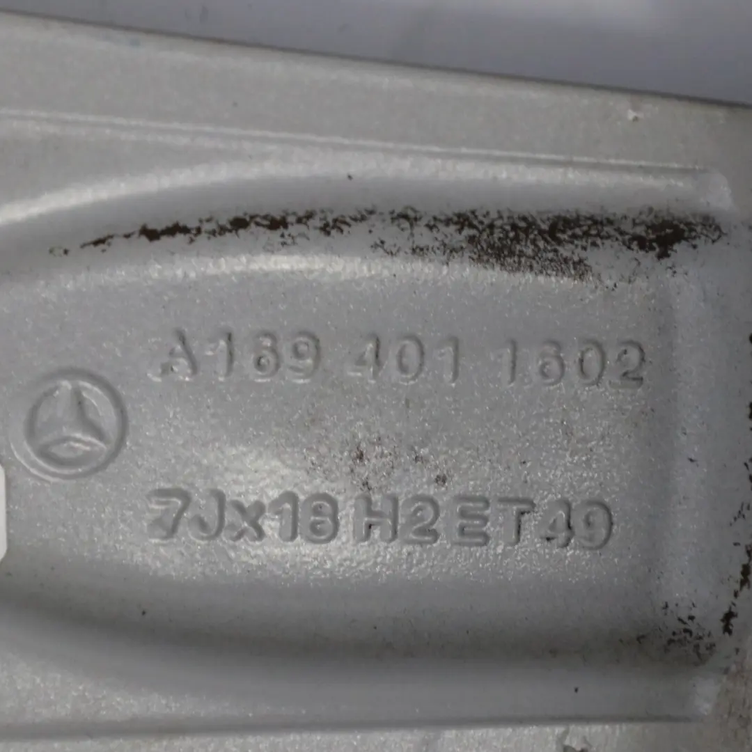 Alloy Wheel Rim 18" ET:49 7J to Mercedes W245 AMG Silver with Part number A1694011602 Mercedes W245 AMG Silver Alloy Wheel Rim 18" ET:49 7J - SKU A1694011602-3 - Part number A1694011602