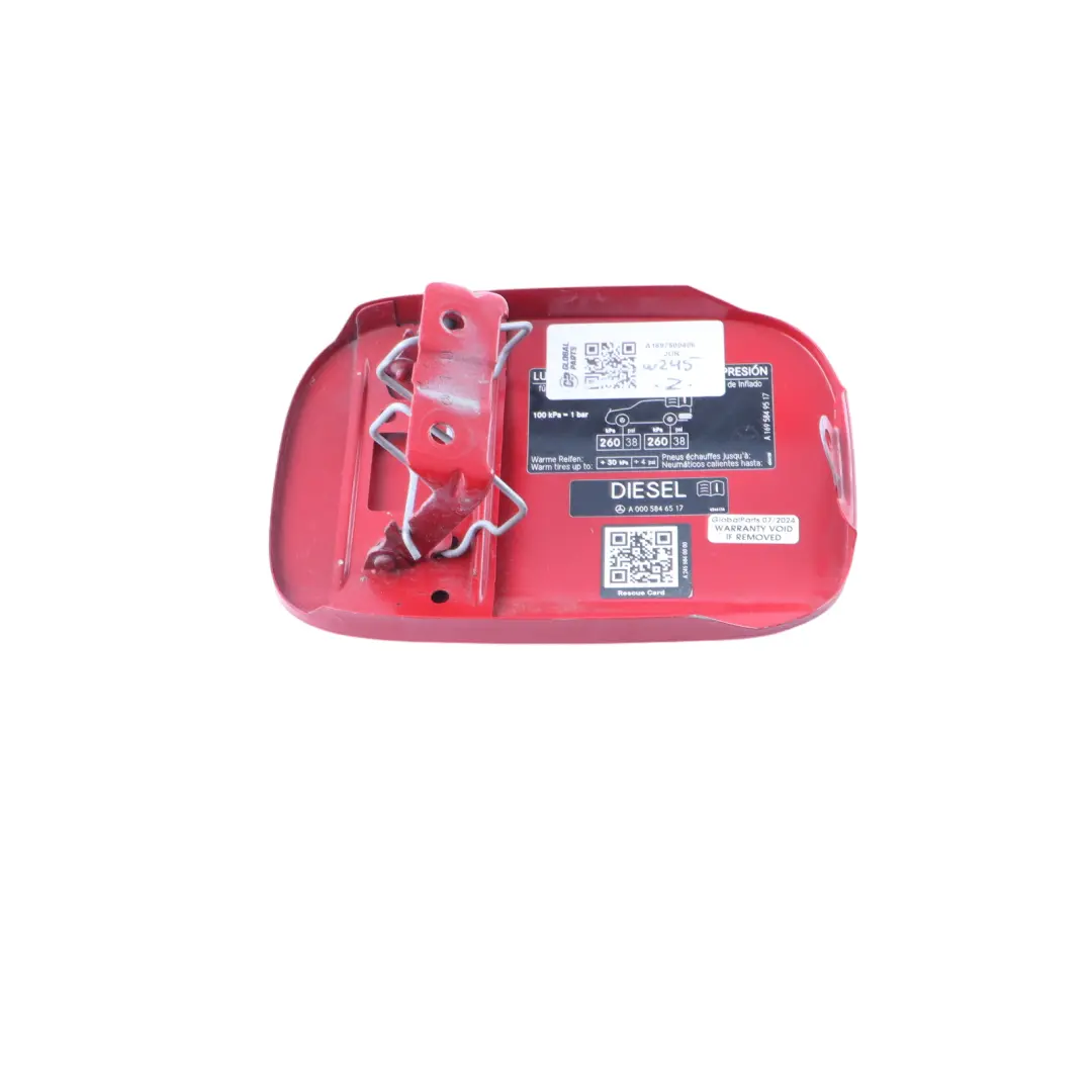 Mercedes W245 Fuel Filler Fill In Flap Tank Cap Cover Comet Jupiter Red - 589 - SKU A1697500406-JUR - Part number A1697500406