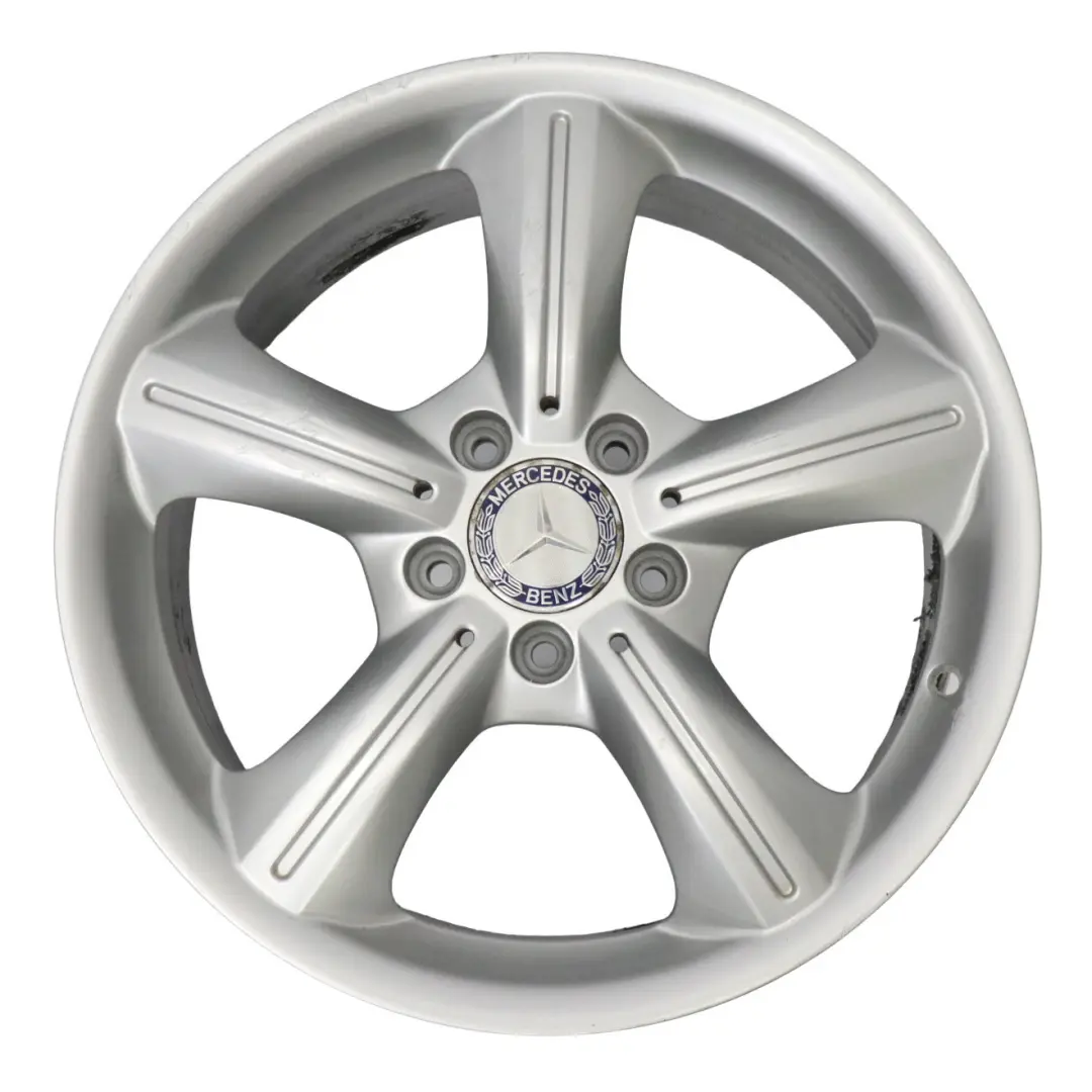 Silber Leichtmetallfelge 17" 7,5J ET:36 5-Speichen für Mercedes SLK R171 mit Teilenummer A1714011202 Mercedes SLK R171 Silber Leichtmetallfelge 17" 7,5J ET:36 5-Speichen - SKU A1714011202-2 - Teilenummer A1714011202