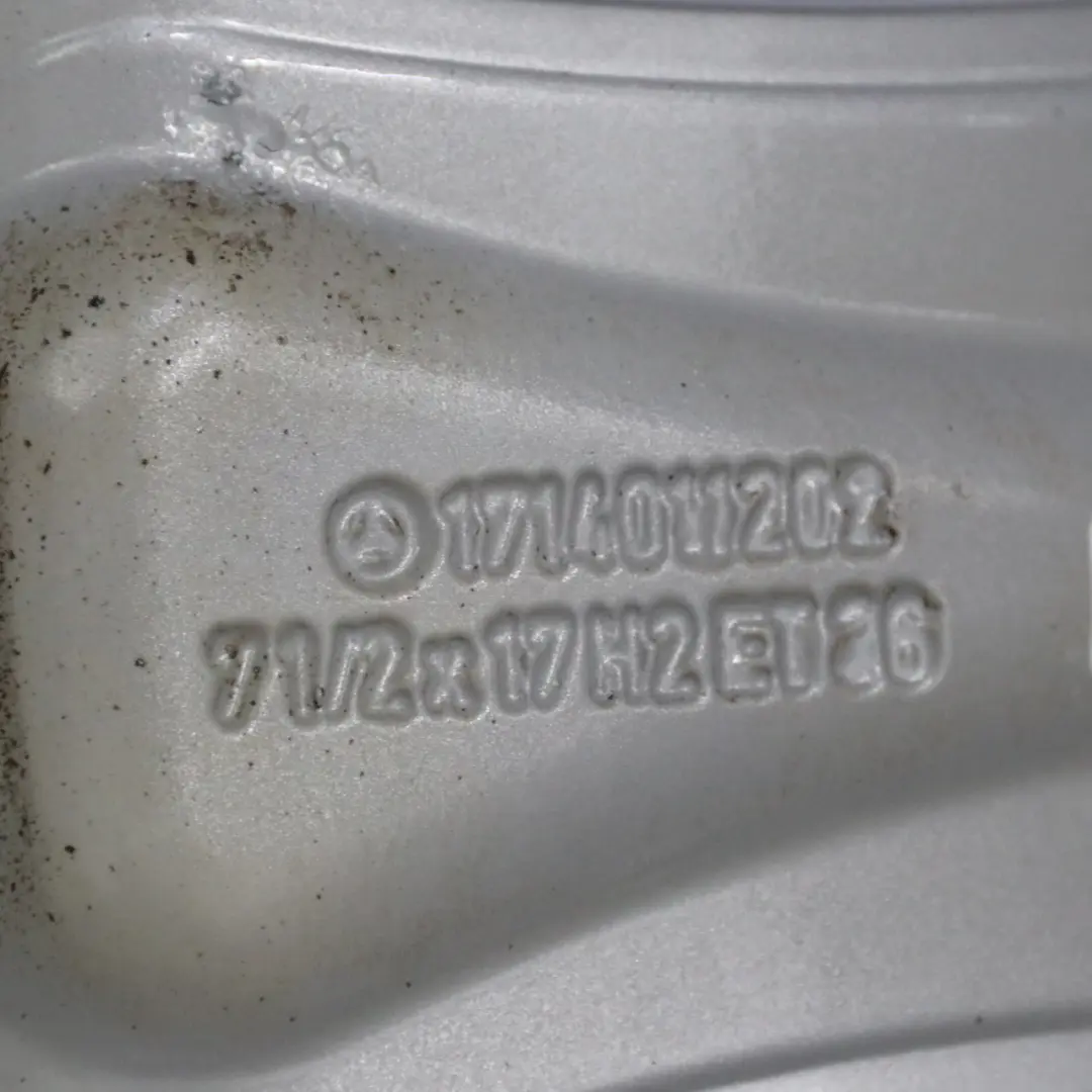 Alloy Wheel Rim 17" 7,5J ET:36 5-Spoke to Mercedes SLK R171 Silver with Part number A1714011202 Mercedes SLK R171 Silver Alloy Wheel Rim 17" 7,5J ET:36 5-Spoke - SKU A1714011202-2 - Part number A1714011202