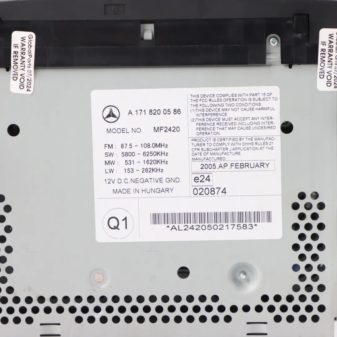 Mercedes R171 Radio CD Player Stereo Navi Media Head Unit - SKU A1718200586 - Part number A1718200586