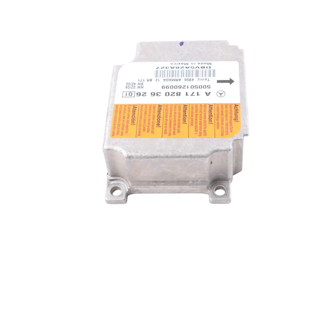 Module Control Unit ECU SRS Module Trigger Device to Mercedes R171 Air with Part number A1718203626 Mercedes R171 Air Module Control Unit ECU SRS Module Trigger Device - SKU A1718203626 - Part number A1718203626