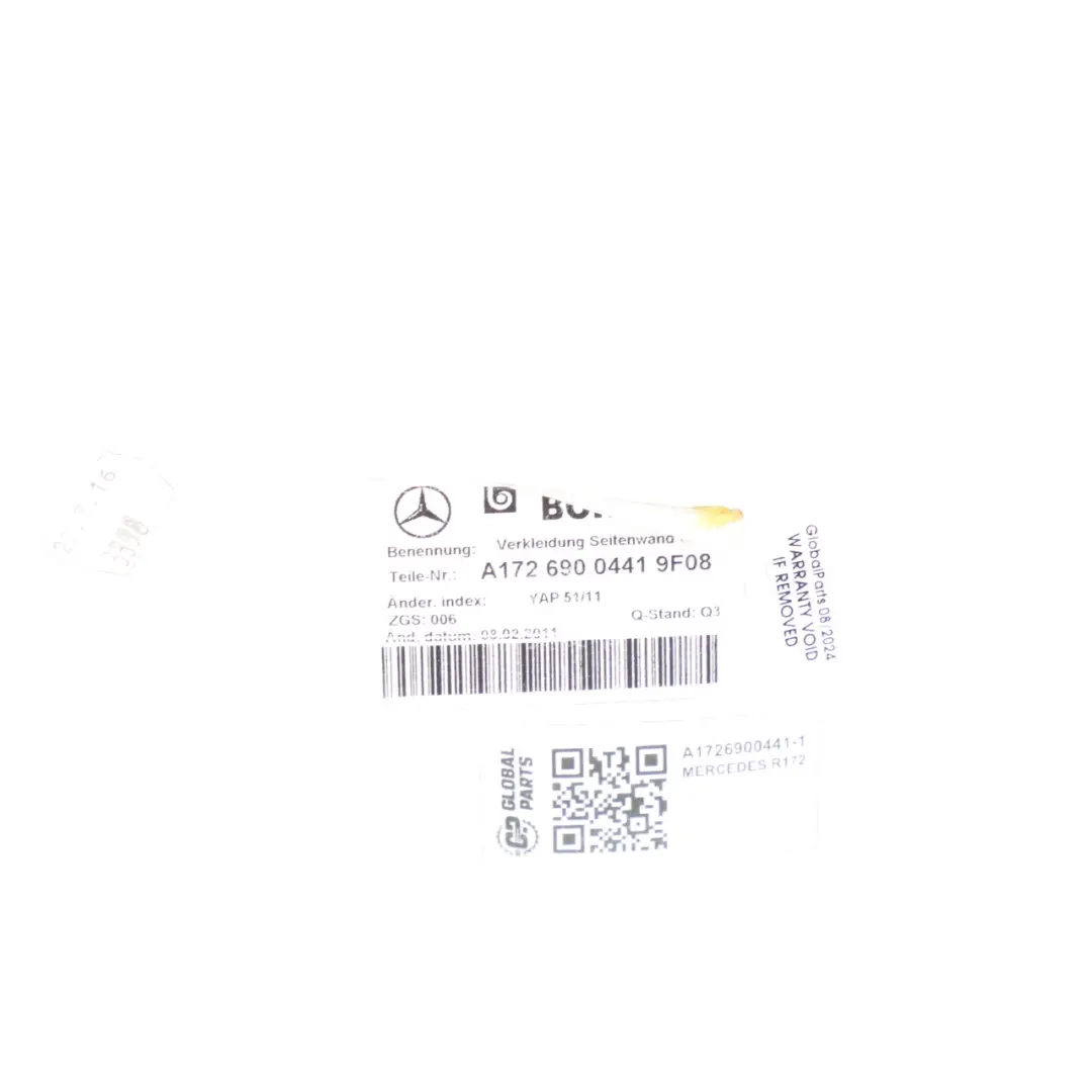 Mercedes SLK R172 Prawy Boczek Bagażnika Tapicerka - SKU A1726900441-1 - Numer Części A1726900441