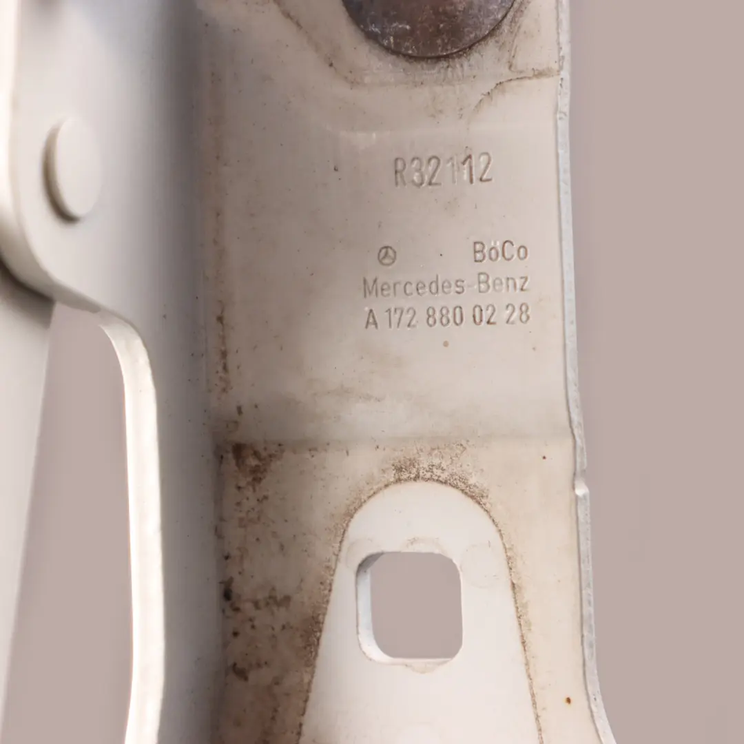 Bonnet Hinge Mercedes W172 W192 Front Hood Right O/S Calcite White - 650 to with Part number A1728800228 Bonnet Hinge Mercedes W172 W192 Front Hood Right O/S Calcite White - 650 - SKU A1728800228-CW - Part number A1728800228