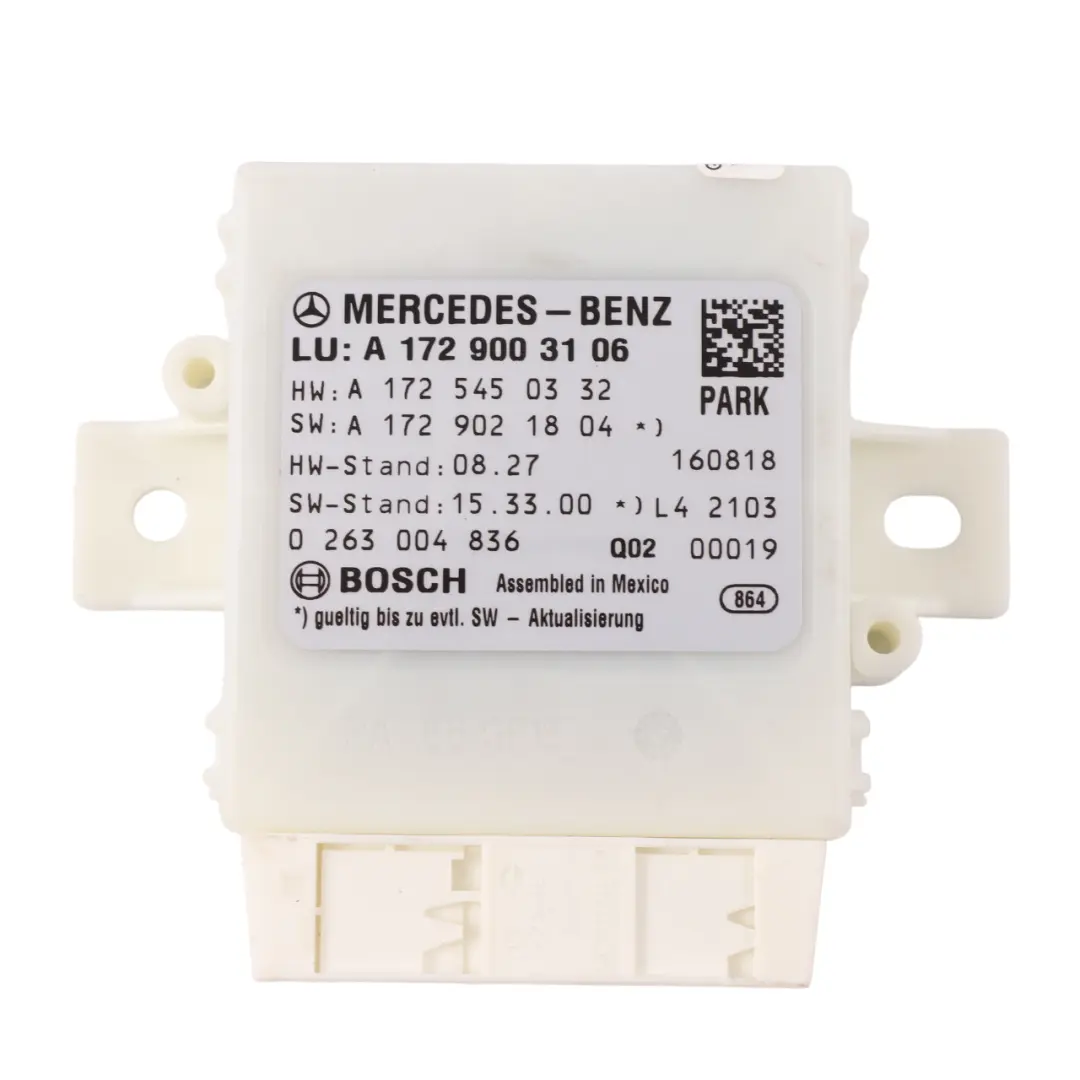 Parktronic Sensor Módulo Unidad ECU para Mercedes SLC R172 con número de pieza A1729003106 Mercedes SLC R172 Parktronic Sensor Módulo Unidad ECU - SKU A1729003106 - Número de pieza A1729003106