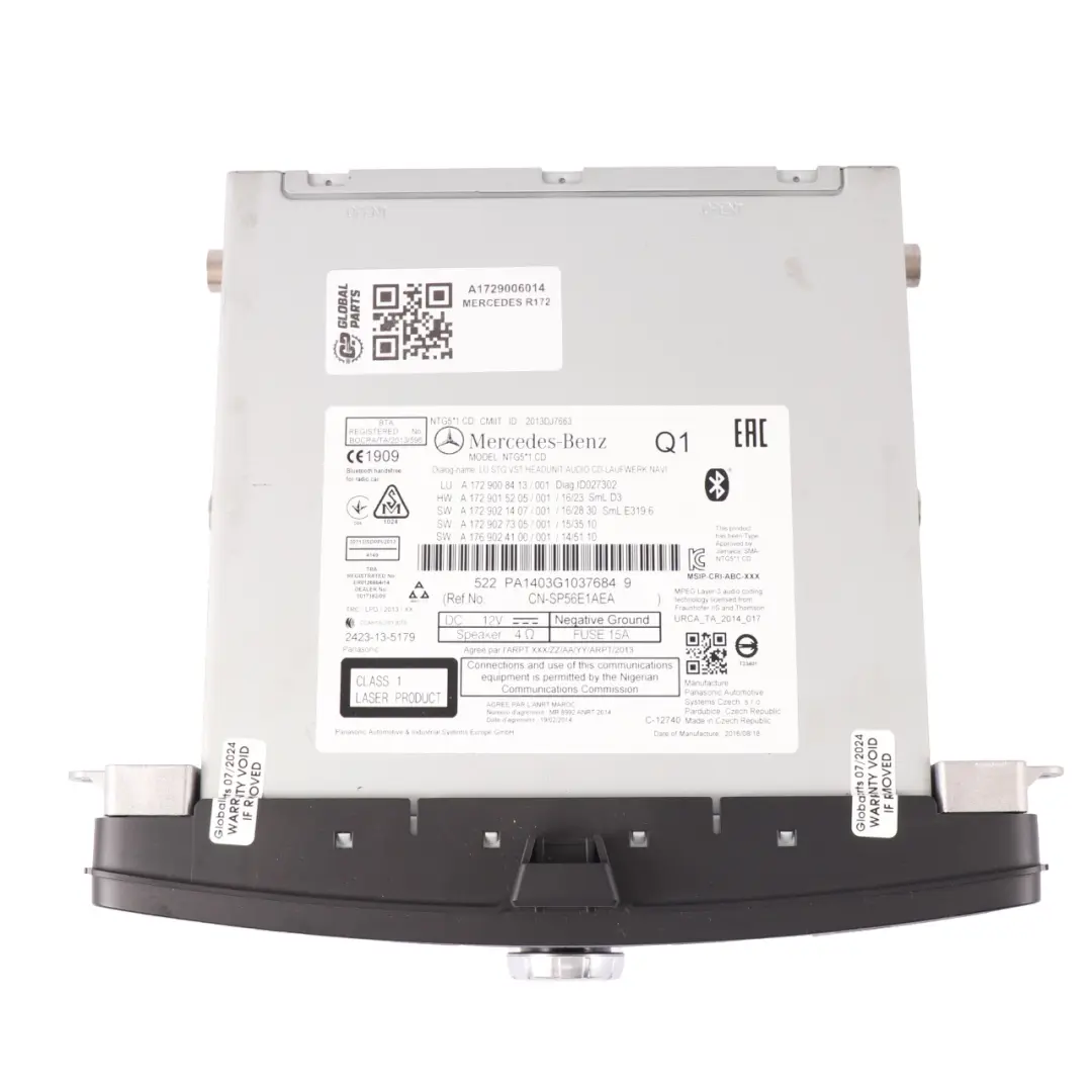 Sat Navi Multimedia ESP PDC Consola Botonera Mercedes R172 - SKU A1729006014 - Número de pieza A1729006014