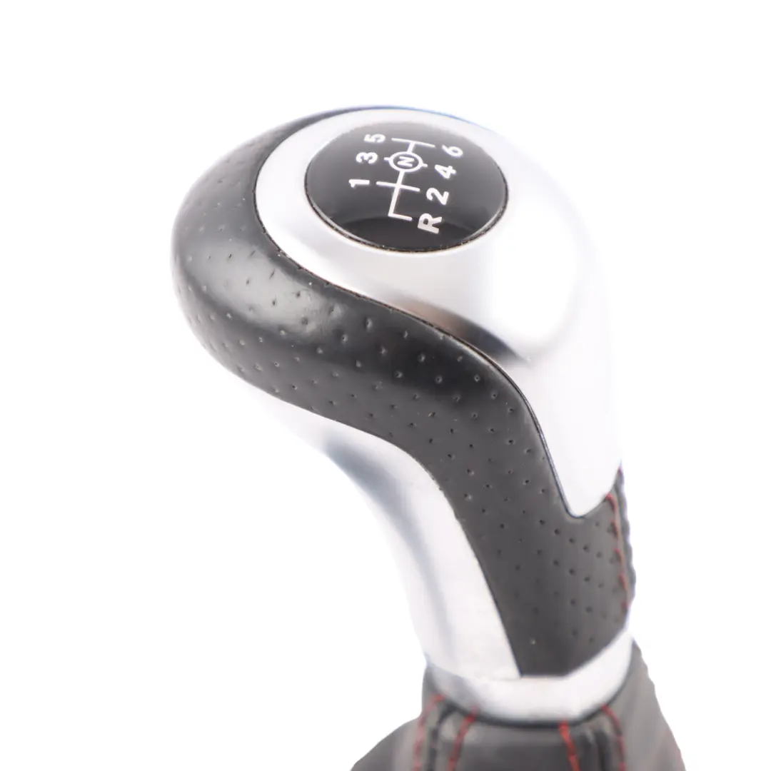 Knob Mercedes C117 Shifter Boot Black Leather Red Accents 6 Speed to Gear with Part number A1763641810 Gear Knob Mercedes C117 Shifter Boot Black Leather Red Accents 6 Speed - SKU A1763641810 - Part number A1763641810
