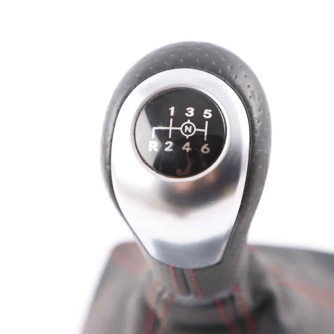 Knob Mercedes C117 Shifter Boot Black Leather Red Accents 6 Speed to Gear with Part number A1763641810 Gear Knob Mercedes C117 Shifter Boot Black Leather Red Accents 6 Speed - SKU A1763641810 - Part number A1763641810