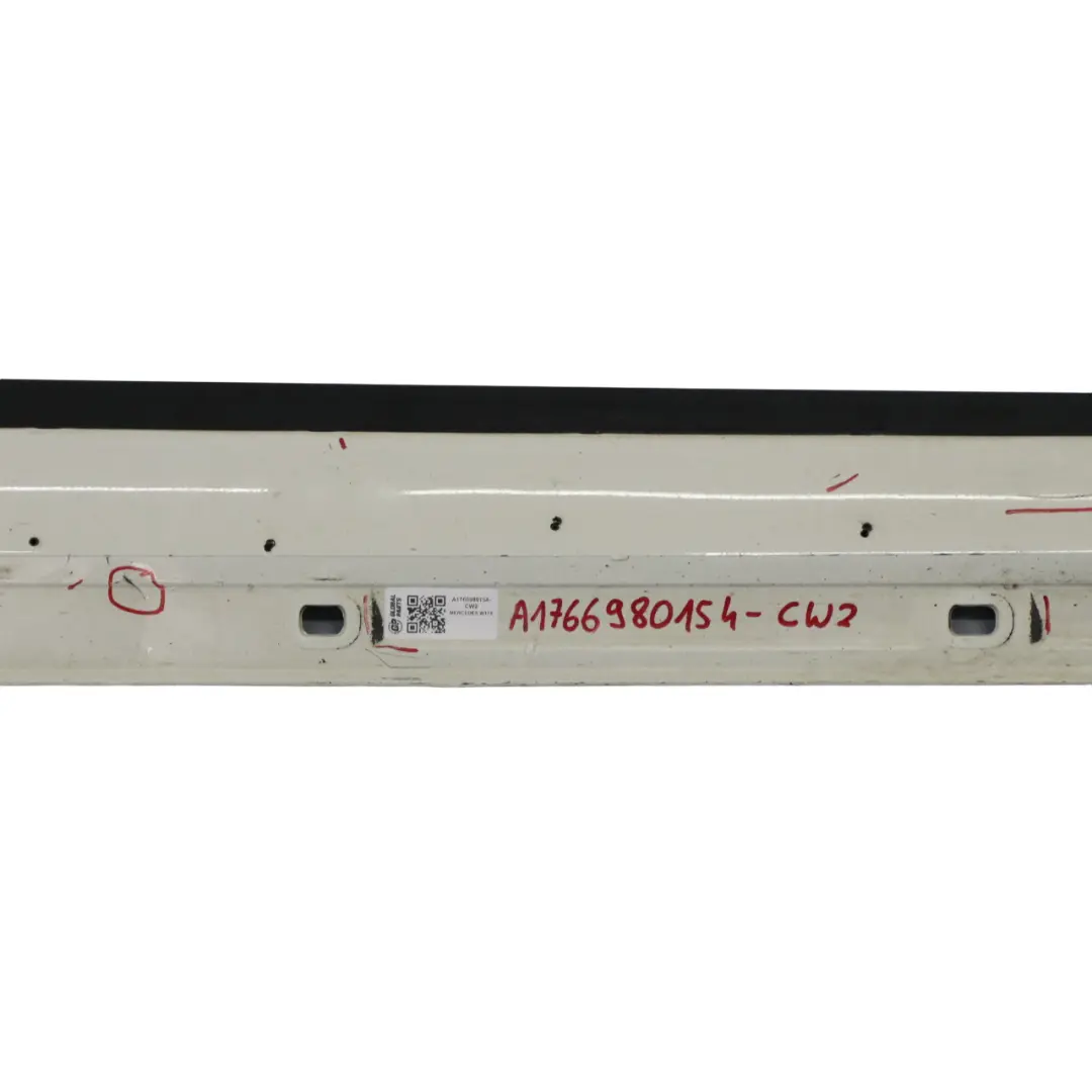 Mercedes W176 Side Skirt AMG Right O/S Door Sill Cover Calcite White - 650 - SKU A1766980154-CW2 - Part number A1766980154