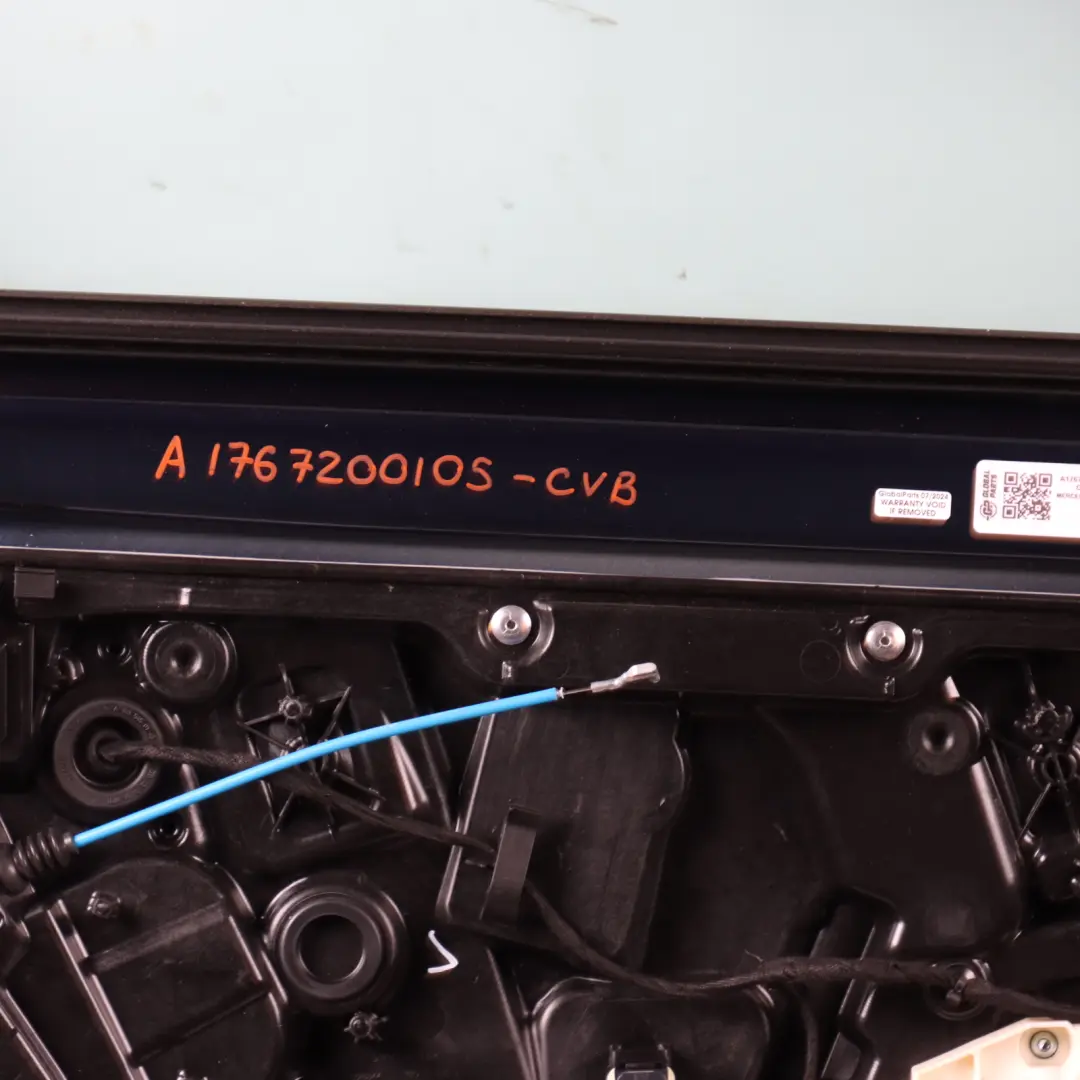 Door Front Left N/S A-Class Cavansite Blue Metallic - 890 to Mercedes W176 with Part number A1767200105 Mercedes W176 Door Front Left N/S A-Class Cavansite Blue Metallic - 890 - SKU A1767200105-CVB - Part number A1767200105