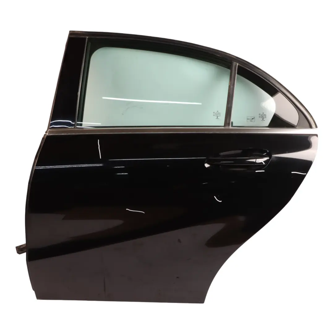 Door Rear Left N/S A-Class Kosmos Cosmic Black Metallic - 191 to Mercedes W176 with Part number A1767300105 Mercedes W176 Door Rear Left N/S A-Class Kosmos Cosmic Black Metallic - 191 - SKU A1767300105-COS - Part number A1767300105