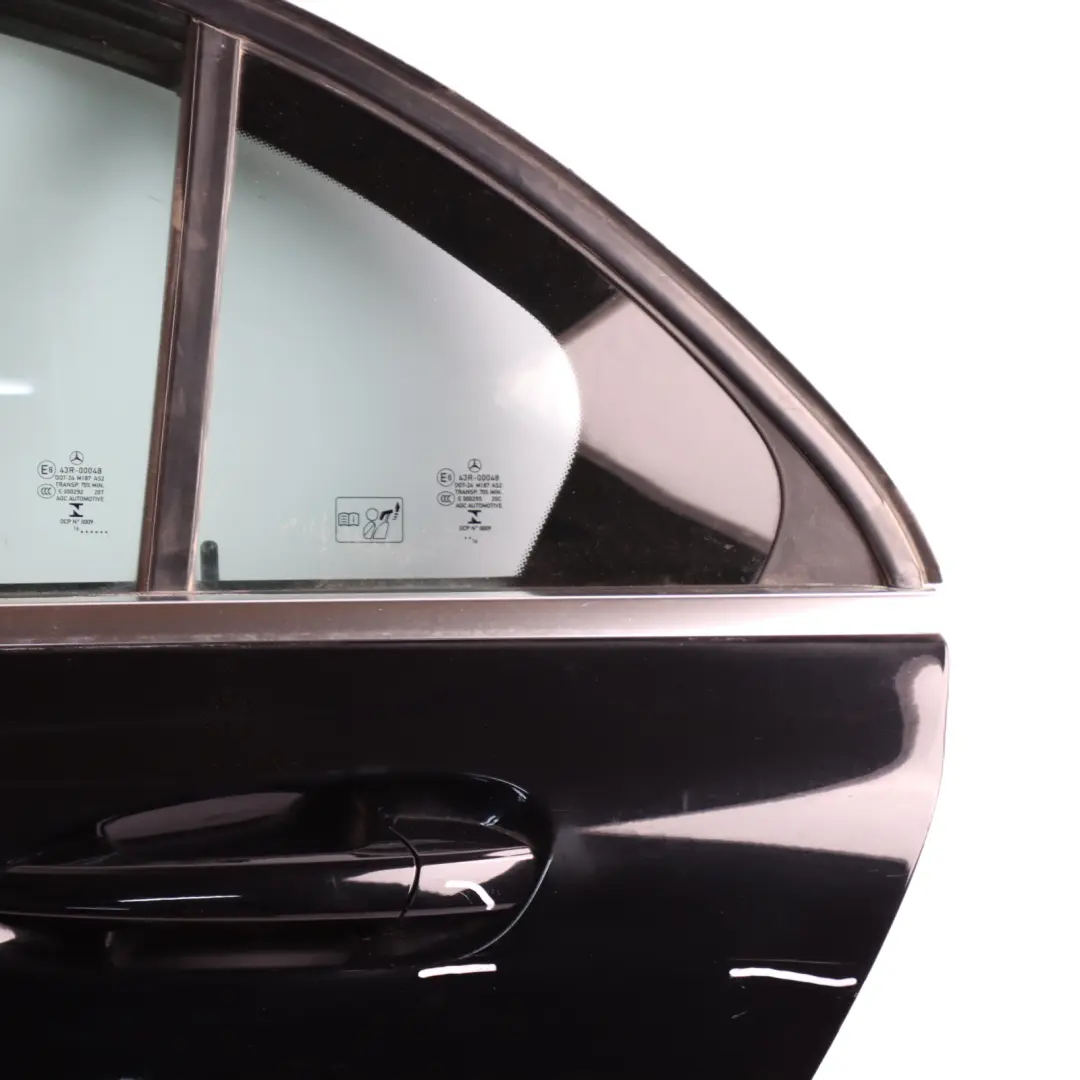 Door Rear Left N/S A-Class Kosmos Cosmic Black Metallic - 191 to Mercedes W176 with Part number A1767300105 Mercedes W176 Door Rear Left N/S A-Class Kosmos Cosmic Black Metallic - 191 - SKU A1767300105-COS - Part number A1767300105