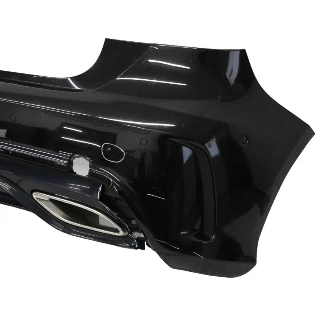 Bumper Rear Trim Panel Cover AMG Kosmos Cosmic Black Metallic 191 to Mercedes W176 with Part number A1768800001 Mercedes W176 Bumper Rear Trim Panel Cover AMG Kosmos Cosmic Black Metallic 191 - SKU A1768800001-COS1 - Part number A1768800001