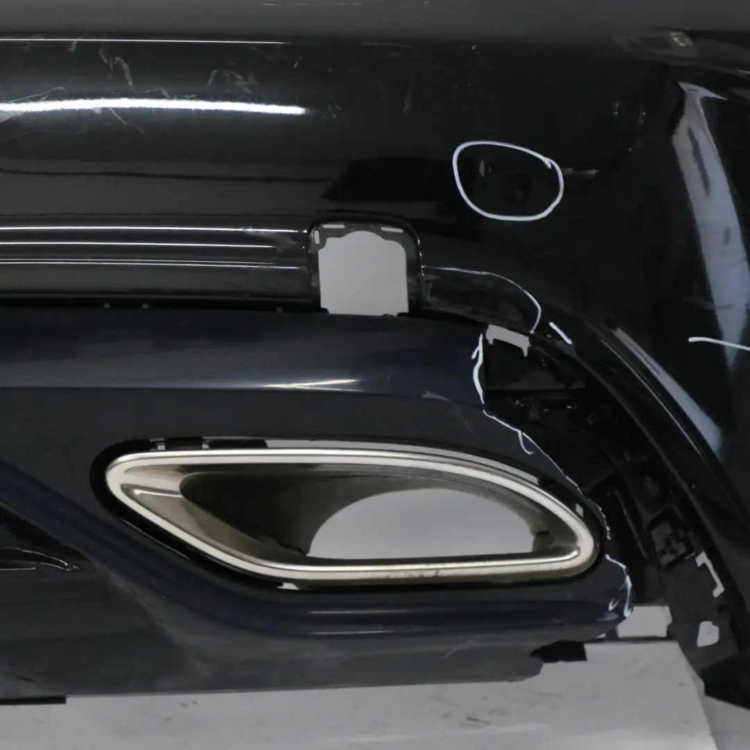 Bumper Rear Trim Panel Cover AMG Kosmos Cosmic Black Metallic 191 to Mercedes W176 with Part number A1768800001 Mercedes W176 Bumper Rear Trim Panel Cover AMG Kosmos Cosmic Black Metallic 191 - SKU A1768800001-COS1 - Part number A1768800001