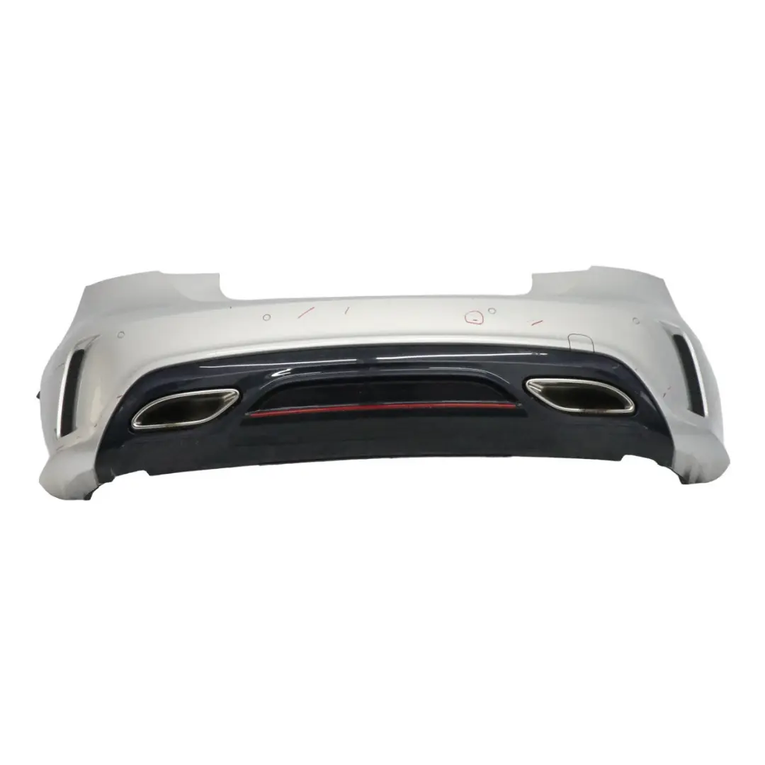 Bumper Rear Trim Panel Cover AMG Polar Silver Metallic - 761 to Mercedes W176 with Part number A1768800001 Mercedes W176 Bumper Rear Trim Panel Cover AMG Polar Silver Metallic - 761 - SKU A1768800001-PLS - Part number A1768800001