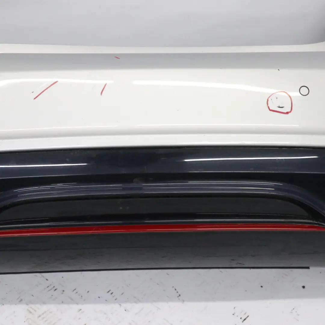Bumper Rear Trim Panel Cover AMG Polar Silver Metallic - 761 to Mercedes W176 with Part number A1768800001 Mercedes W176 Bumper Rear Trim Panel Cover AMG Polar Silver Metallic - 761 - SKU A1768800001-PLS - Part number A1768800001