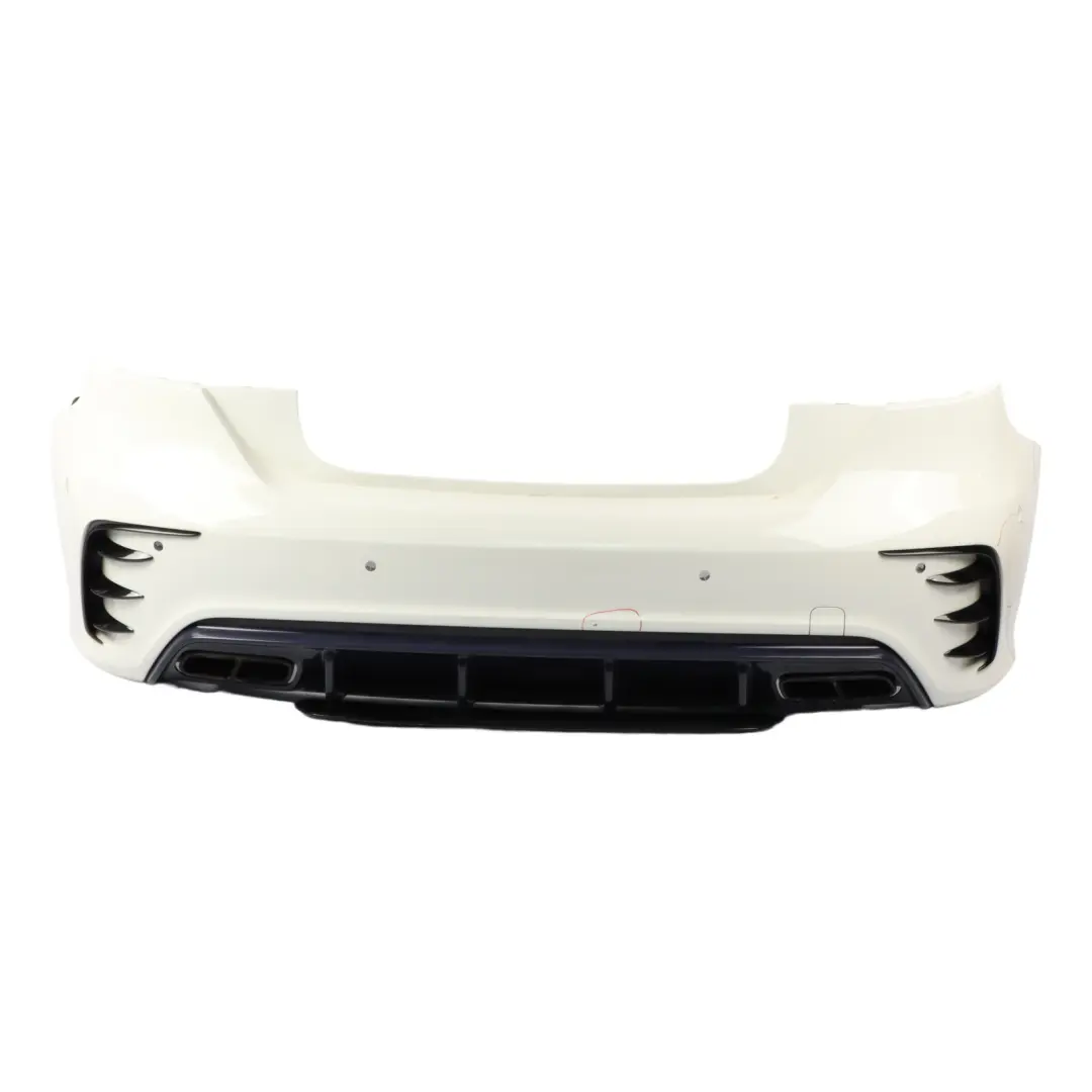 Bumper Rear Trim Panel AMG Bumper Covering Calcite White - 650 to Mercedes W176 with Part number A1768800201 Mercedes W176 Bumper Rear Trim Panel AMG Bumper Covering Calcite White - 650 - SKU A1768800201-CW - Part number A1768800201