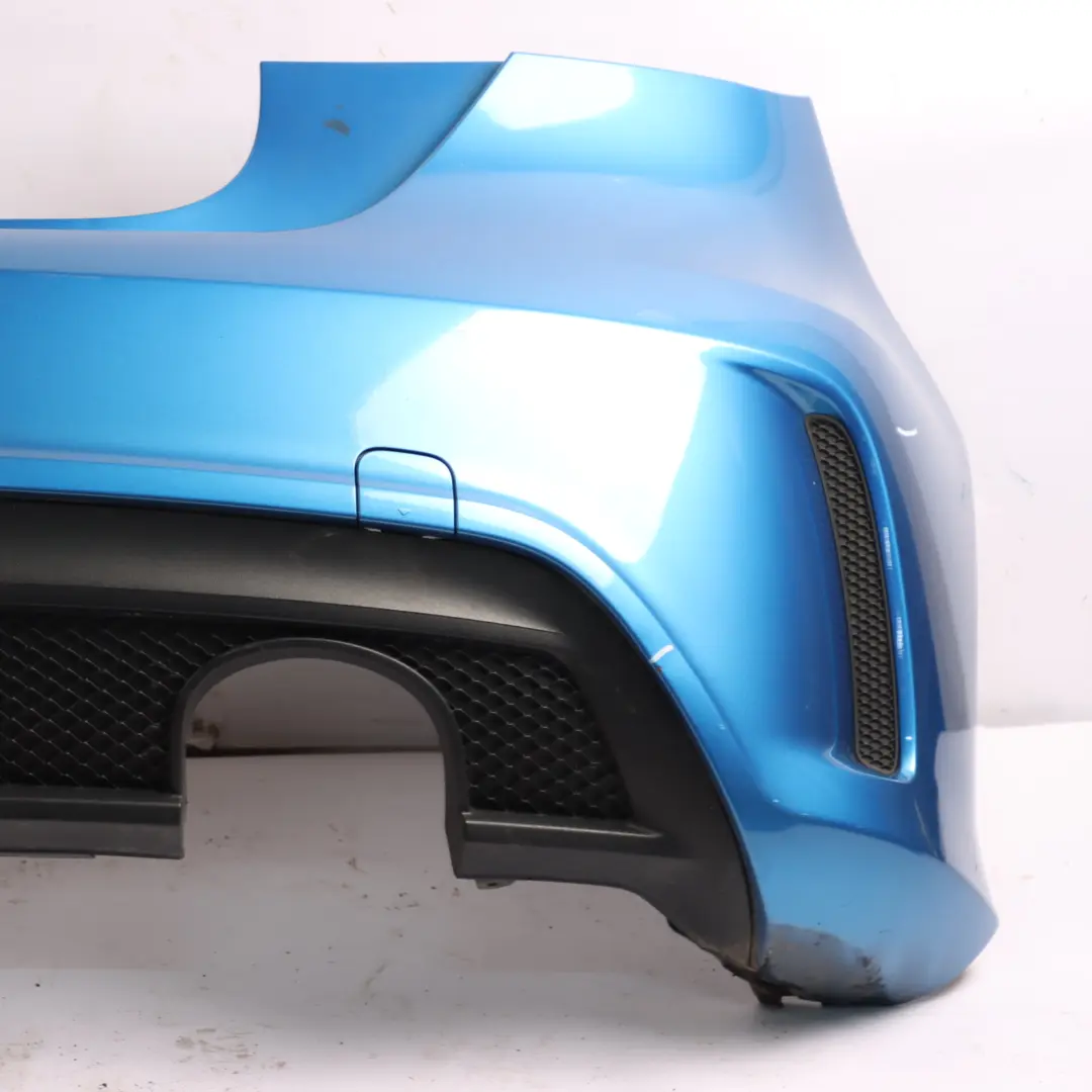 Bumper Rear Trim Panel AMG South Seas Blue Metallic - 162 to Mercedes W176 with Part number A1768805740 Mercedes W176 Bumper Rear Trim Panel AMG South Seas Blue Metallic - 162 - SKU A1768805740-SSB - Part number A1768805740