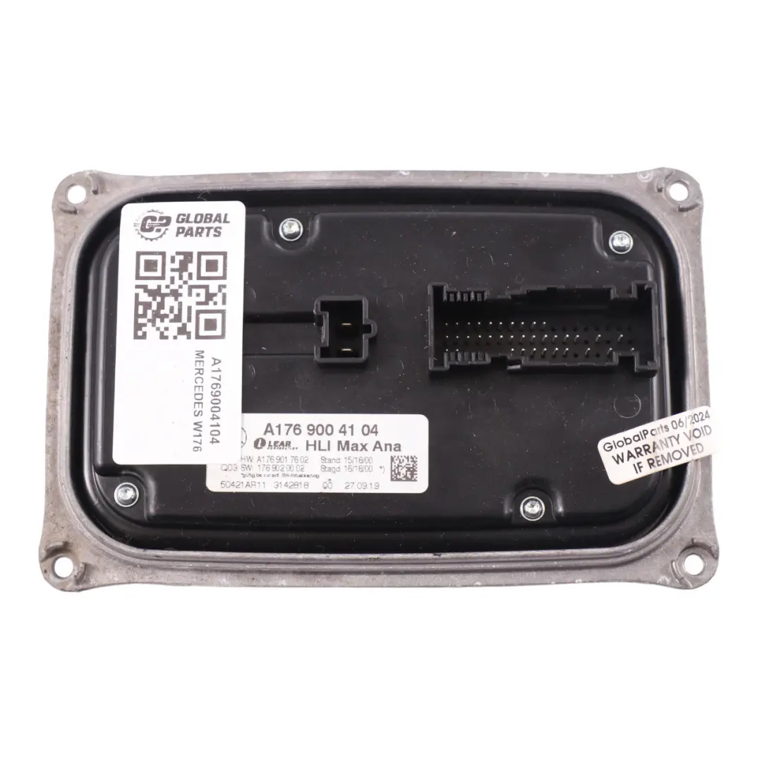 Unidad de control del módulo de los faros delanteros Mercedes W176 para con número de pieza A1769004104 Unidad de control del módulo de los faros delanteros Mercedes W176 - SKU A1769004104 - Número de pieza A1769004104