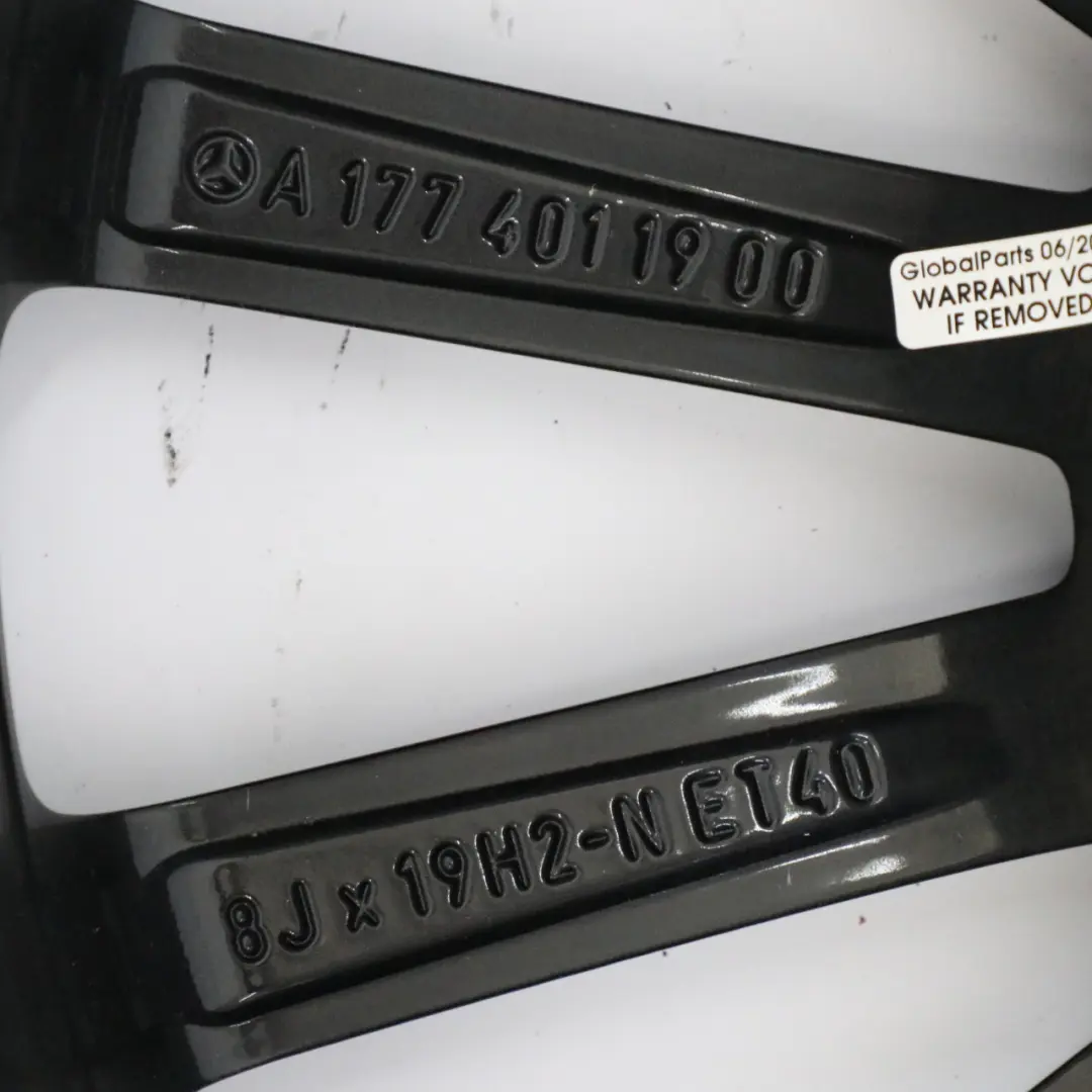 Alloy Wheel Rim 14 Spoke 19" 8J ET:40 to Mercedes W177 V177 AMG Black with Part number A1774011900 Mercedes W177 V177 AMG Black Alloy Wheel Rim 14 Spoke 19" 8J ET:40 - SKU A1774011900-3 - Part number A1774011900