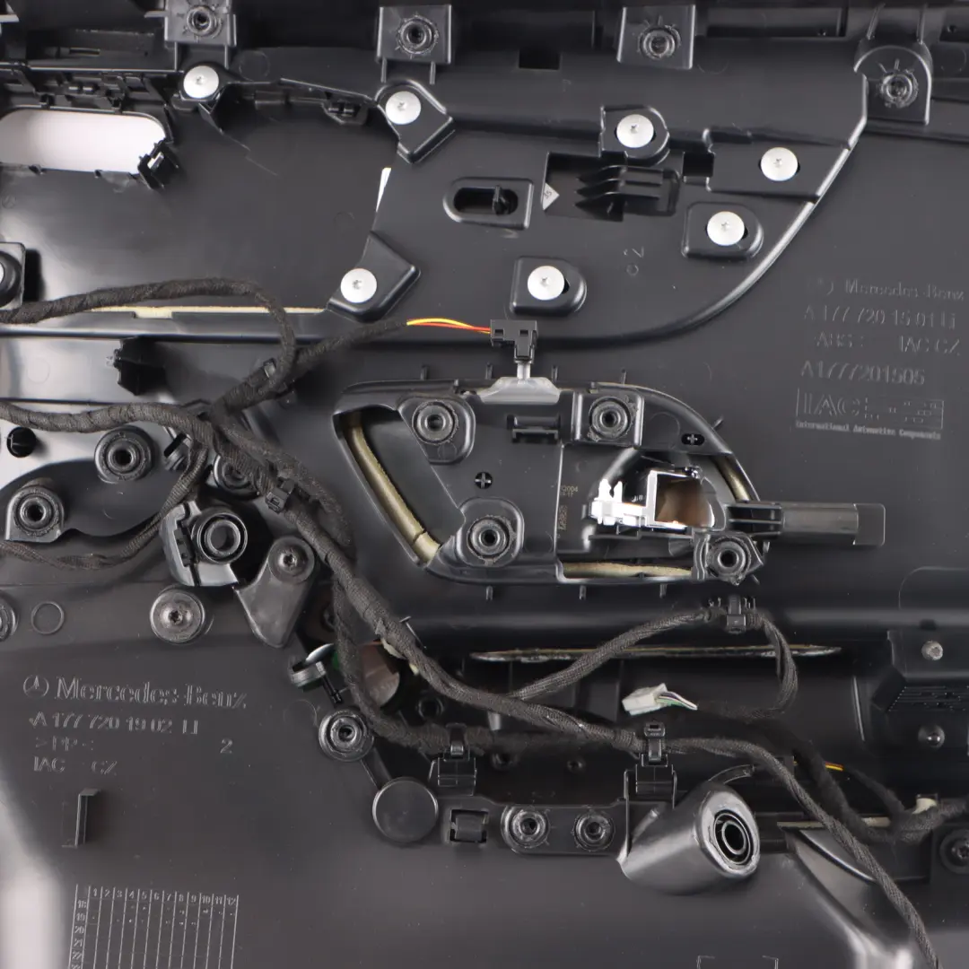 Front Door Card Mercedes W177 Left N/S Trim Panel Cover Black Imitation Leather to with Part number A1777207905 Front Door Card Mercedes W177 Left N/S Trim Panel Cover Black Imitation Leather - SKU A1777207905-1 - Part number A1777207905