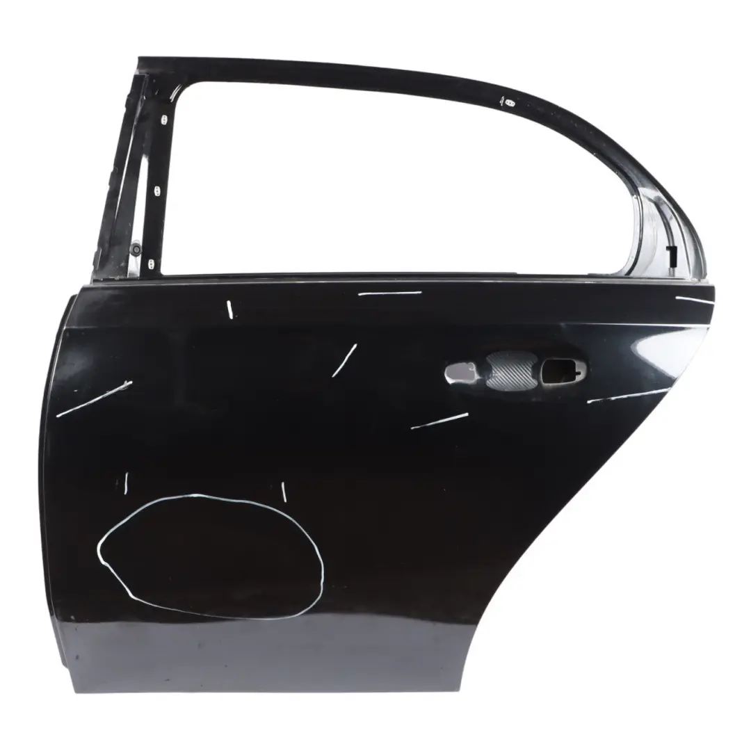Door Rear Left N/S A-Class Kosmos Cosmic Black Metallic - 191 to Mercedes W177 with Part number A1777301300 Mercedes W177 Door Rear Left N/S A-Class Kosmos Cosmic Black Metallic - 191 - SKU A1777301300-KB - Part number A1777301300