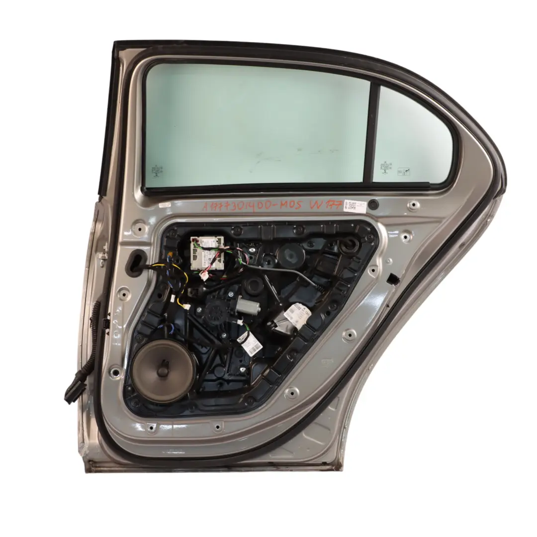 Door Rear Right O/S A-Class Mojave Silver Metallic - 859 to Mercedes W177 with Part number A1777301400 Mercedes W177 Door Rear Right O/S A-Class Mojave Silver Metallic - 859 - SKU A1777301400-MOS - Part number A1777301400