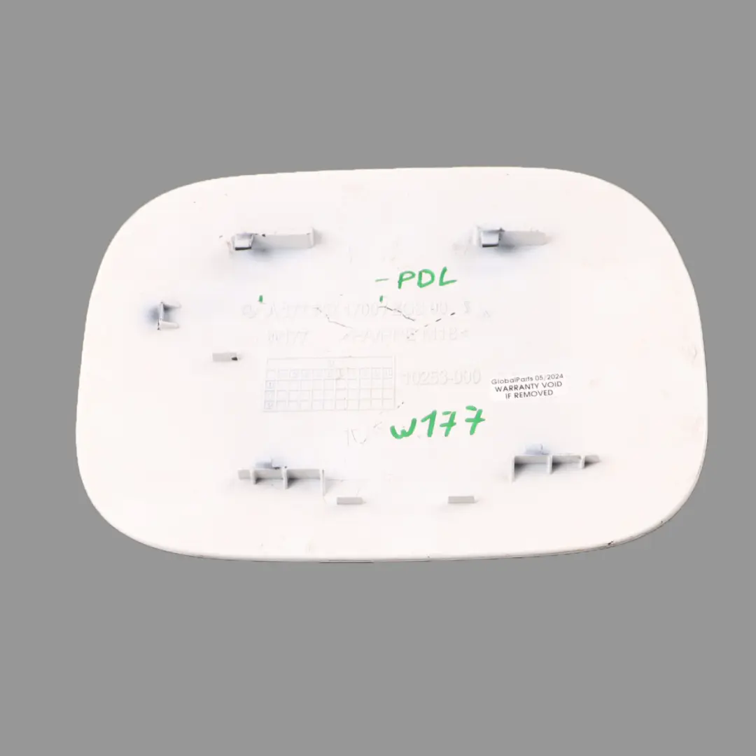 Flap Cover Filler Fill In Flap Polar White - 149 to Mercedes W177 Fuel with Part number A1777571700 Mercedes W177 Fuel Flap Cover Filler Fill In Flap Polar White - 149 - SKU A1777571700-POL - Part number A1777571700
