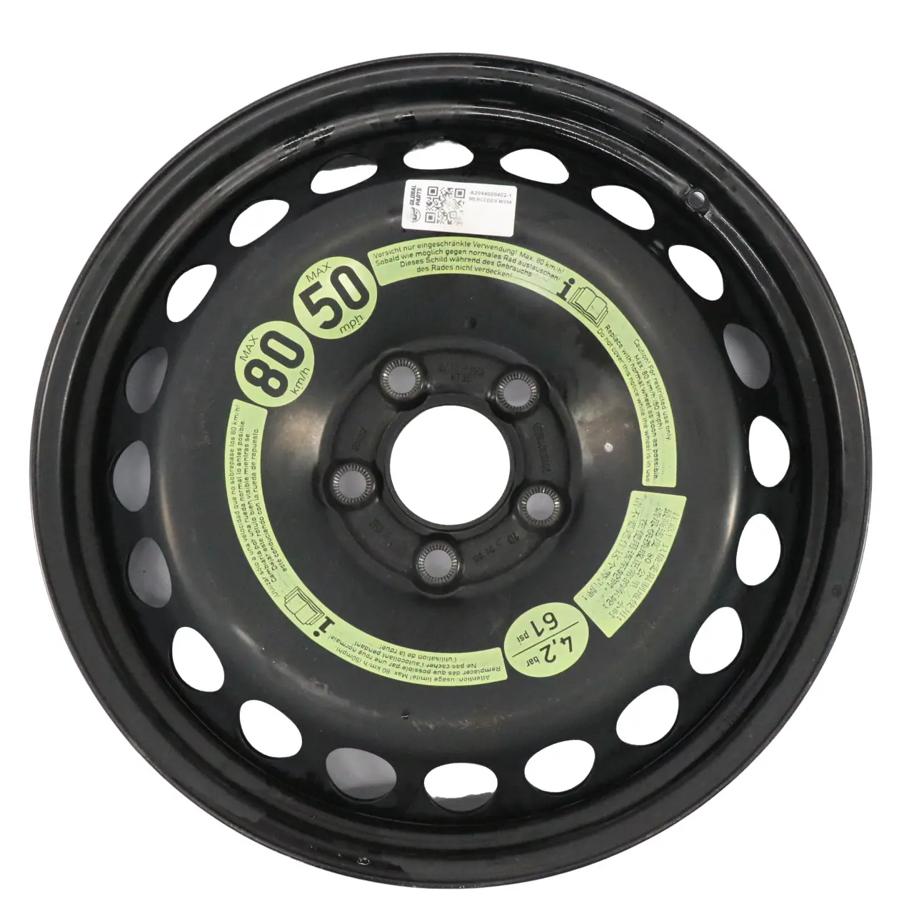 Mercedes W204 Ruota di scorta in acciaio R17 3,5J 17" ET:20 A2044000402