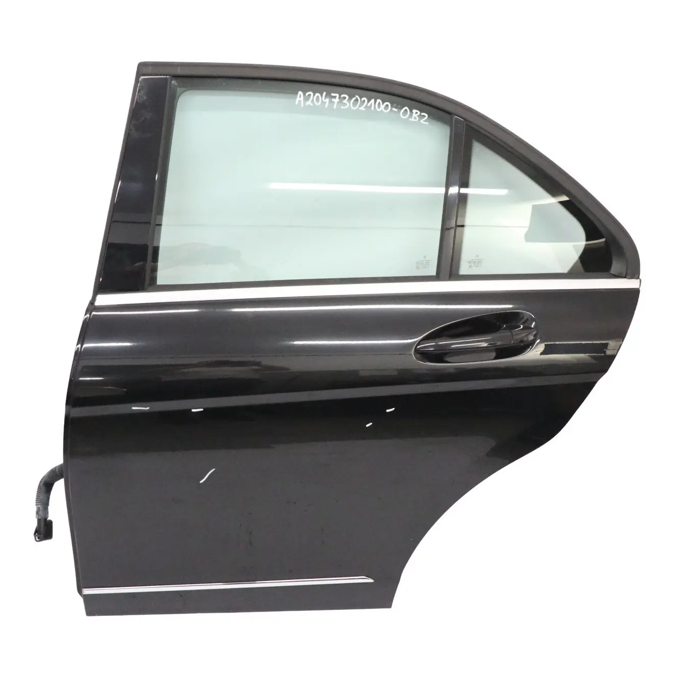 Mercedes W204 Porta posteriore sinistra Rivestimento Obsidian Nero Metallic 197