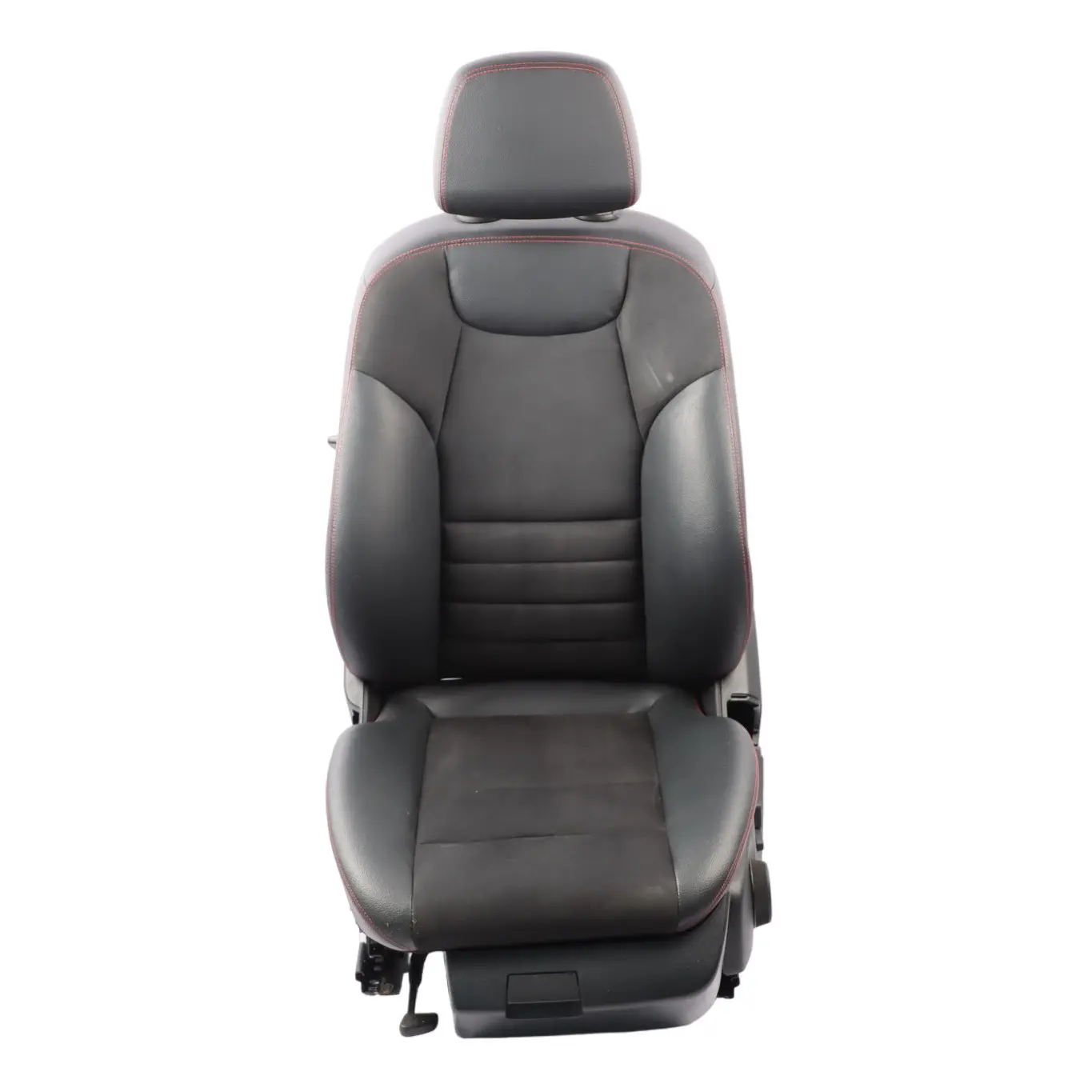 Mercedes W204 Front Left N/S Seat Leather Alcantara Red Thread Electric