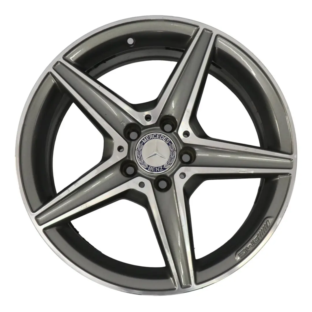  Llanta aleación Mercedes W205 Gris Himalaya AMG de 5 radios 18" 7,5J - SKU A2054011100-2 - Número de pieza A2054011100