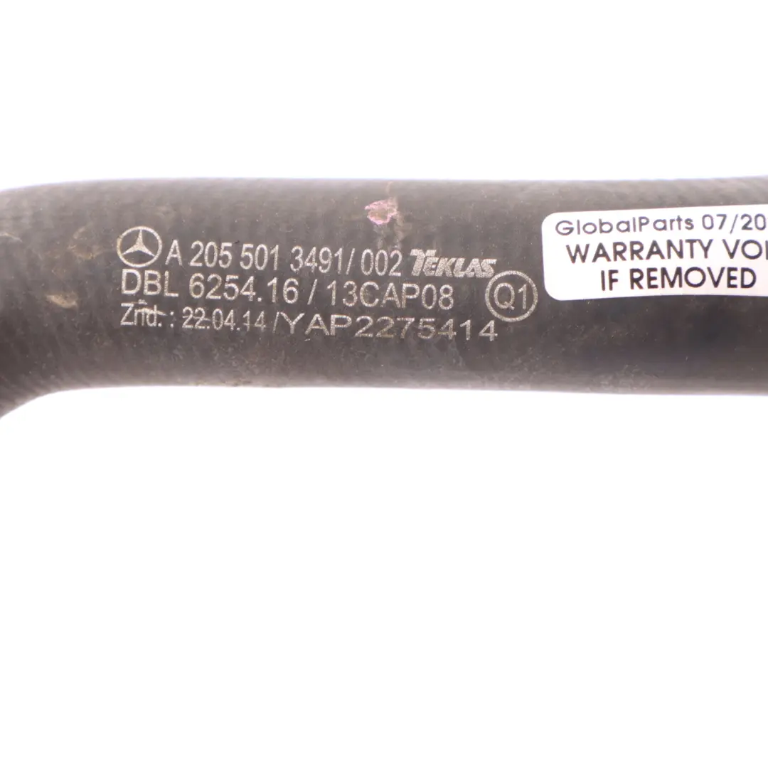 Water Hose Radiator Coolant Pipe Line Petrol Left N/S to Mercedes W205 with Part number A2055013491 Mercedes W205 Water Hose Radiator Coolant Pipe Line Petrol Left N/S - SKU A2055013491 - Part number A2055013491