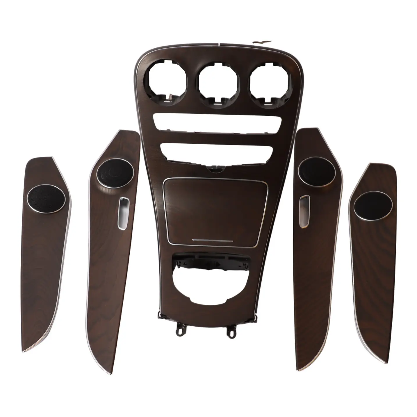 Mercedes W205 Dashboard Door Speaker Tray Strip Trim Cover Panel Brown Ash Wood