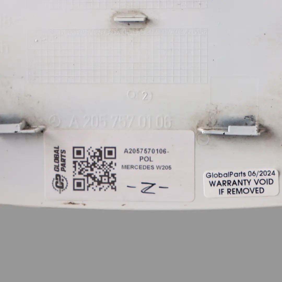Mercedes W205 Fuel Fill Flap Cover Cap Polar White - 149 - SKU A2057570106-POL - Part number A2057570106