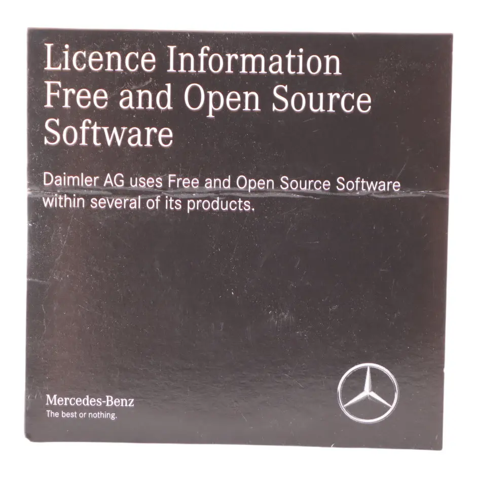 Informazioni Sulla Licenza CD Del Software Open Source per Mercedes W205 con numero di parte A2058272301 Mercedes W205 Informazioni Sulla Licenza CD Del Software Open Source - SKU A2058272301 - Numero di parte A2058272301