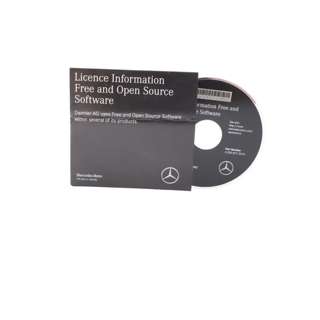 Source Software CD Lizenz Informationen für Mercedes W205 Open mit Teilenummer A2058272301 Mercedes W205 Open Source Software CD Lizenz Informationen - SKU A2058272301 - Teilenummer A2058272301