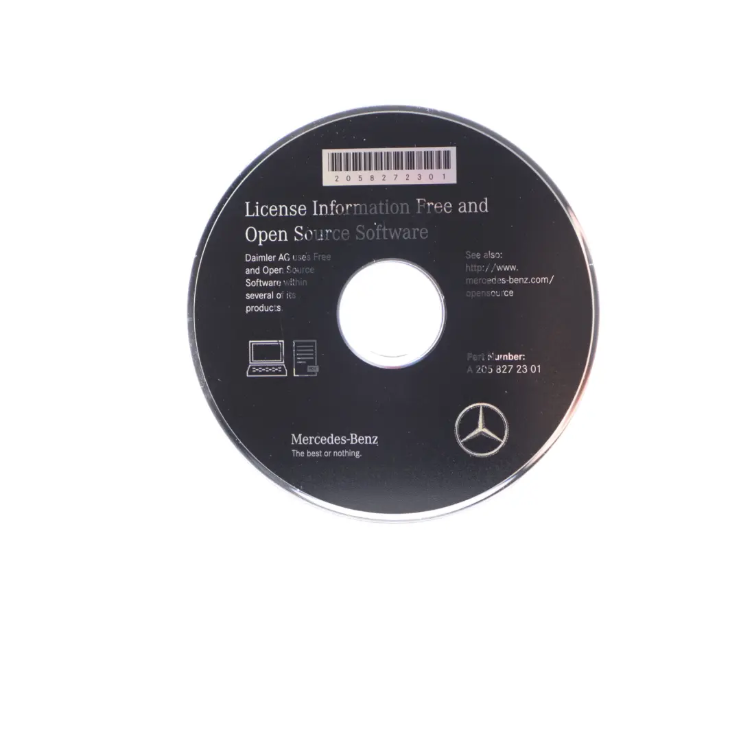 Informazioni Sulla Licenza CD Del Software Open Source per Mercedes W205 con numero di parte A2058272301 Mercedes W205 Informazioni Sulla Licenza CD Del Software Open Source - SKU A2058272301 - Numero di parte A2058272301