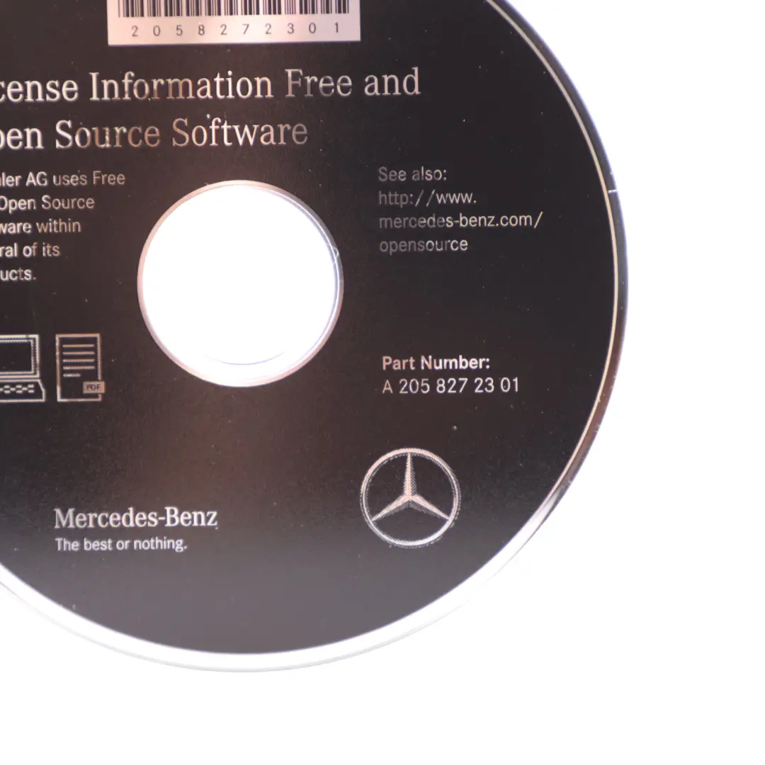Source Software CD Licence Information to Mercedes W205 Open with Part number A2058272301 Mercedes W205 Open Source Software CD Licence Information - SKU A2058272301 - Part number A2058272301