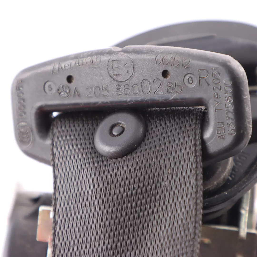 Mercedes W205 Seatbelt Front Right O/S Safety Seat Belt Black - SKU A2058600285 - Part number A2058600285