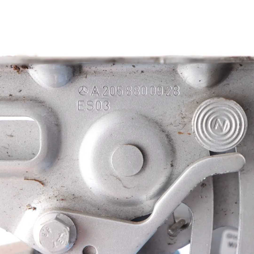 Mercedes W205 Engine Hood Hinge Right O/S Iridium Silver Metallic - 775 - SKU A2058800928-IRS - Part number A2058800928