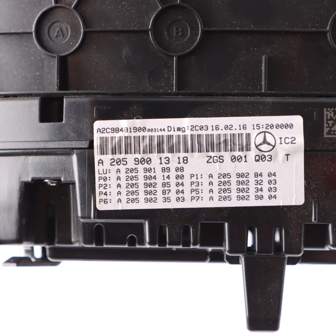 Mercedes W205 X253 Petrol Instrument Cluster MPH Speedometer RPM Automatic - SKU rhd-A2059001318 - Part number A2059001318