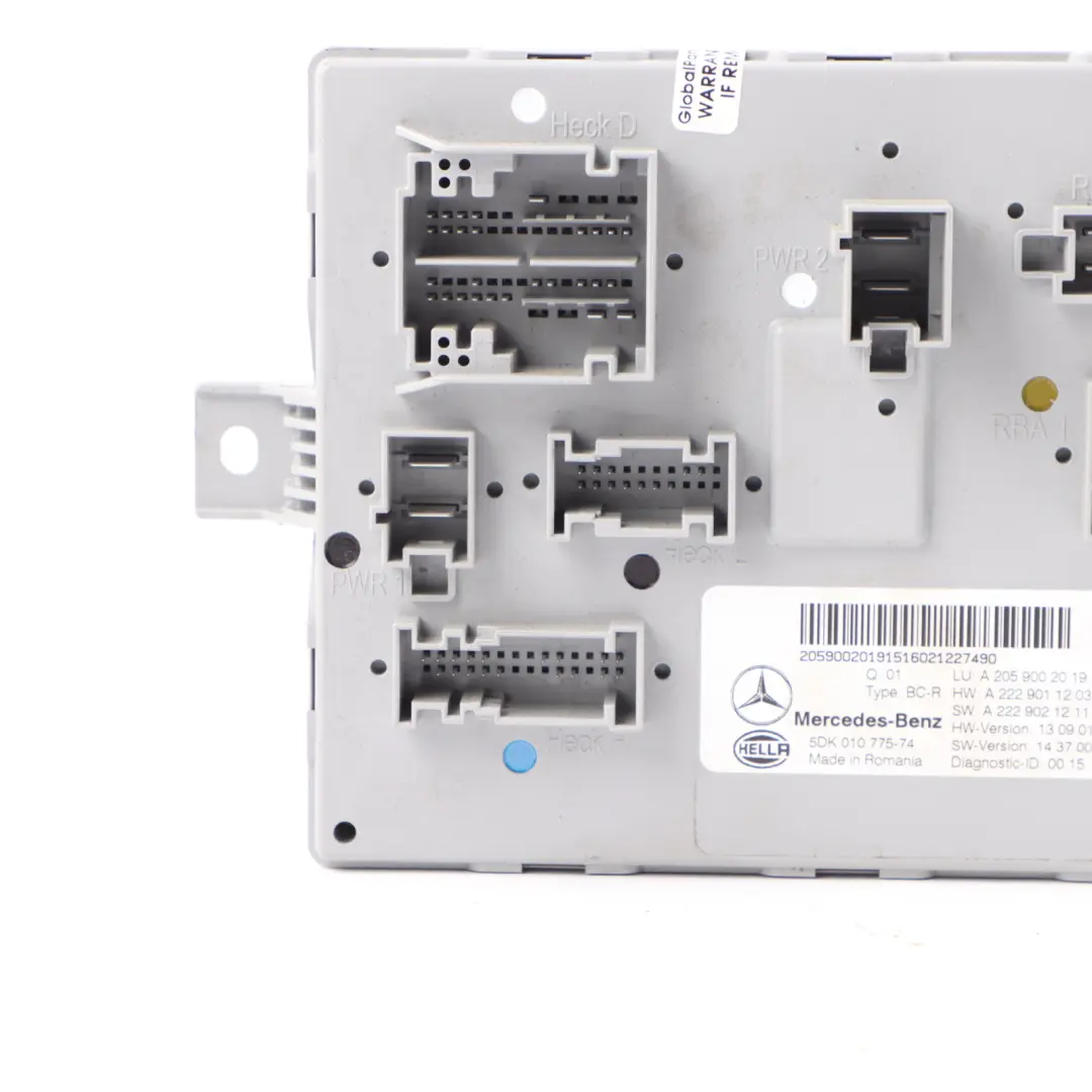 SAM Rear Body Control Module Unit to Mercedes W205 C253 with Part number A2059002019 Mercedes W205 C253 SAM Rear Body Control Module Unit - SKU A2059002019 - Part number A2059002019